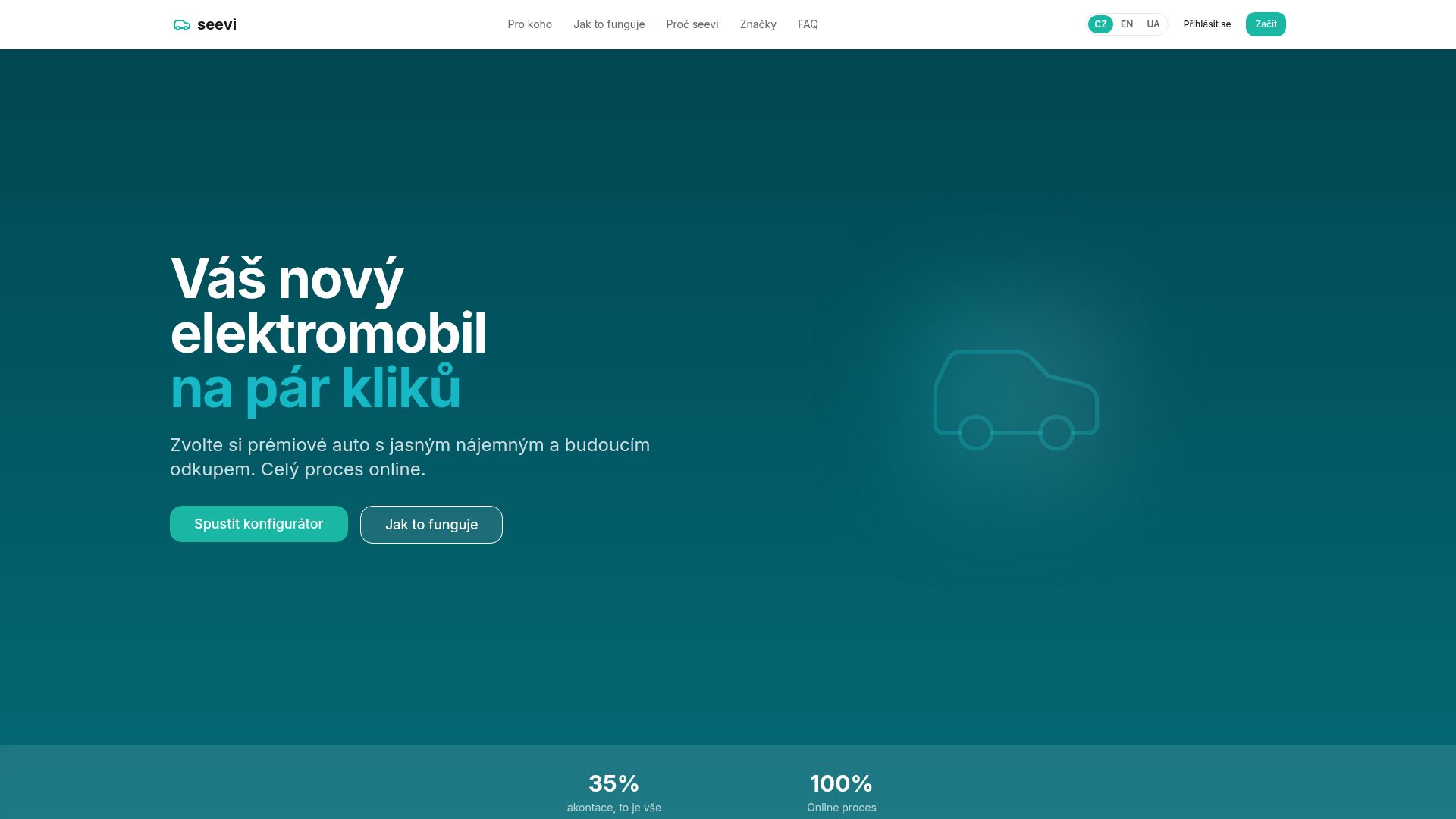 Náhled webu projektu seevi